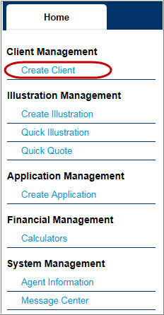 Create Client Record
